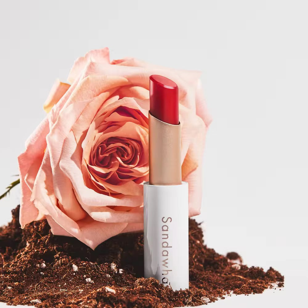 AMS Halo Bloom – Rouge à Lèvres Soin Naturel Camélia & Rose | 100% Pur & Nourrissant