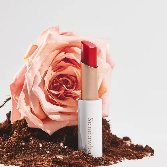 AMS Halo Bloom – Rouge à Lèvres Soin Naturel Camélia & Rose | 100% Pur & Nourrissant