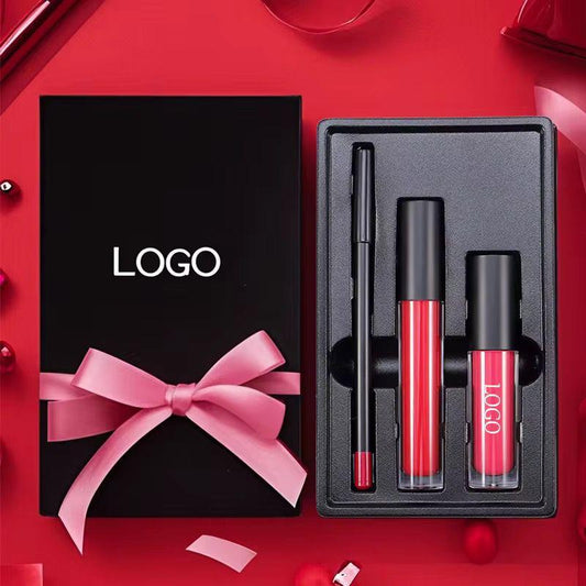 Kit Lèvres 3-en-1 – Brillant à Lèvres, Rouge Mat & Crayon Définition | AMS