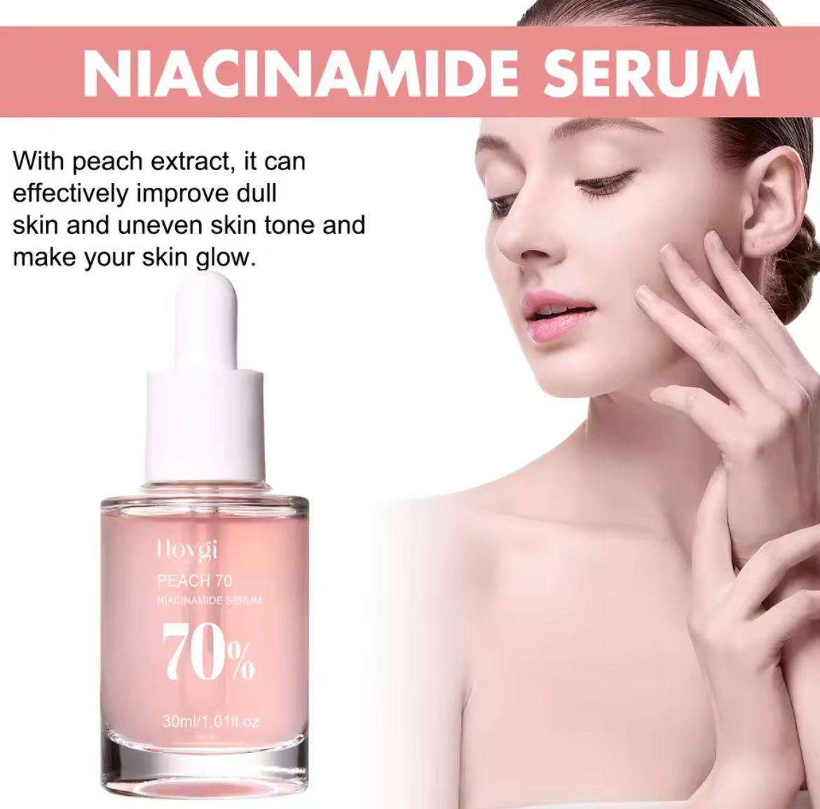 đ AMS Peach Glow Serum
SĂ©rum Visage Haute Concentration â 70% Niacinamide & Extrait de PĂȘche | Anti-Taches, Ăclat & Peau Parfaite