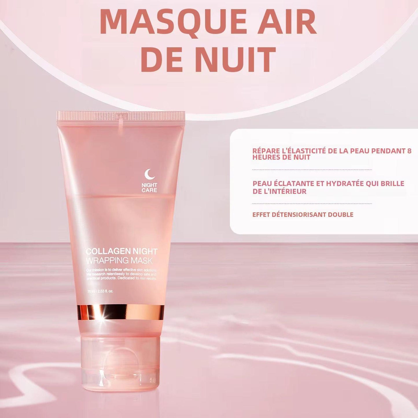 AMS Luminous Peel – Collagène Hydrolysé Coréen • Soin de Nuit Éclat Luxe