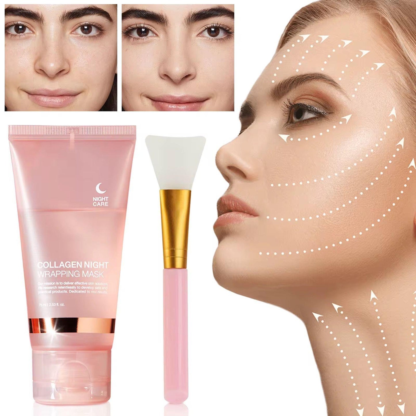 AMS Luminous Peel – Collagène Hydrolysé Coréen • Soin de Nuit Éclat Luxe