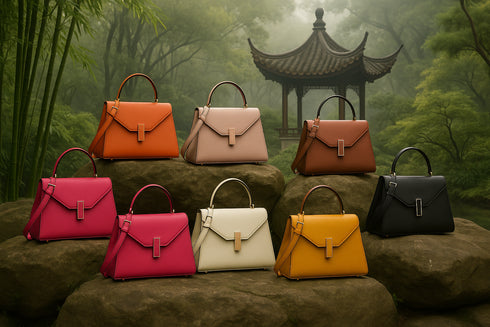 Collection dans jardin de bambou chinois