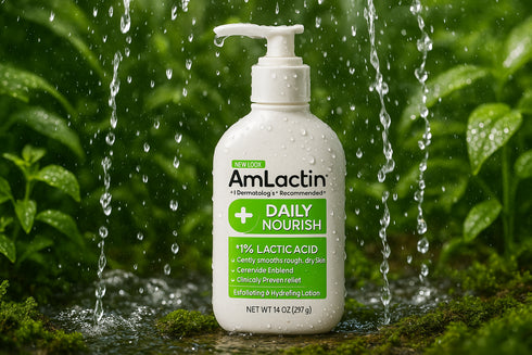AmLactin Daily Nourish 1% acide lactique gouttes d'eau - lotion exfoliante hydratante peau douce