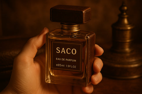 Parfum SACO unisexe 55ml main vintage luxe - eau de parfum élégant intemporel raffiné
