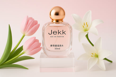 Parfum JeKK romantique 50ml tulipes roses lys blancs - eau de parfum féminin floral délicat printemps
