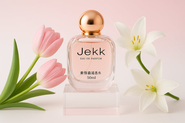 Parfum JeKK romantique 50ml tulipes roses lys blancs - eau de parfum féminin floral délicat printemps