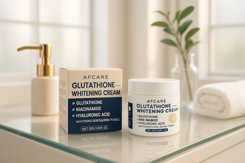Crème AFCARE Glutathione salle de bain moderne - soin visage éclaircissant acide hyaluronique niacinamide
