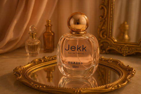 Parfum JeKK romantique 50ml plateau doré miroir vintage - eau de parfum féminin luxe élégant