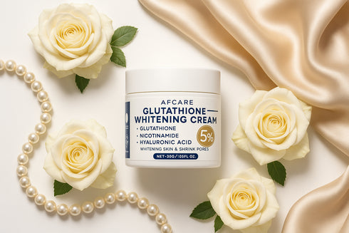 Crème AFCARE Glutathione luxe roses perles soie - soin visage blanchissant premium élégant