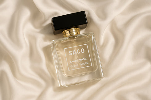 Parfum SACO unisexe coiffeuse marbre miroir doré - eau de parfum lifestyle luxueux élégant prestige