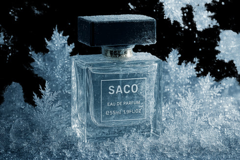 Parfum SACO unisexe cristaux glace sapins hiver - eau de parfum frais glacial notes fraîches
