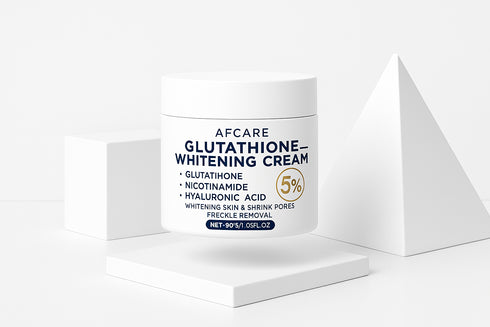Crème AFCARE Glutathione design géométrique blanc - soin visage blanchissant niacinamide acide hyaluronique
