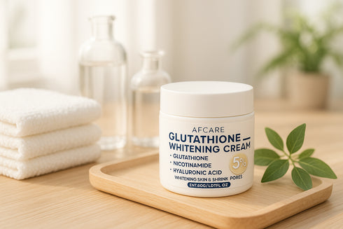 Crème AFCARE Glutathione spa paisible serviettes blanches - soin visage éclaircissant relaxant bien-être