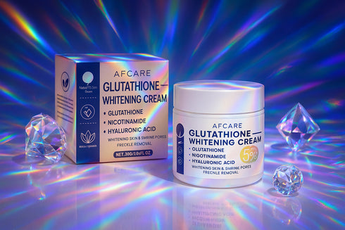 Crème AFCARE Glutathione salle de bain luxe doré marbre - soin visage blanchissant anti-taches prestige