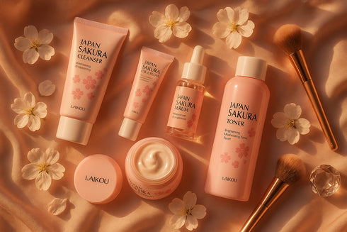 Photo 2 - Flat lay romantique avec soie rose et fleurs