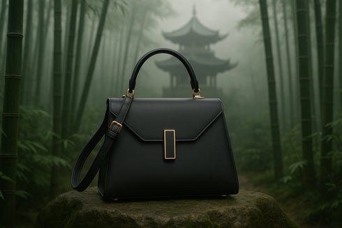 Sac noir dans forêt de bambou chinoise