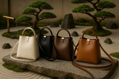 Sacs dans un jardin zen japonais