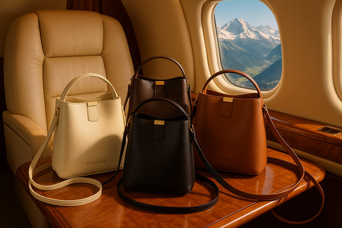 Sacs dans un jet privé suisse