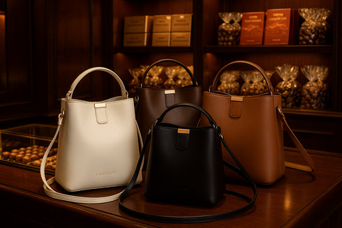 Sacs dans une chocolaterie suisse de luxe