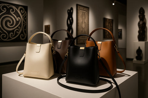 Sacs dans une galerie d'art néo-zélandaise