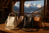 Sacs de luxe dans un chalet suisse