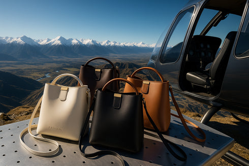 Sacs sur une plateforme d'hélicoptÚre en Nouvelle-Zélande