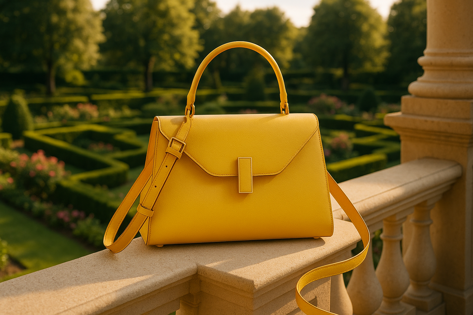 Sac jaune avec bandoulière jaune correcte