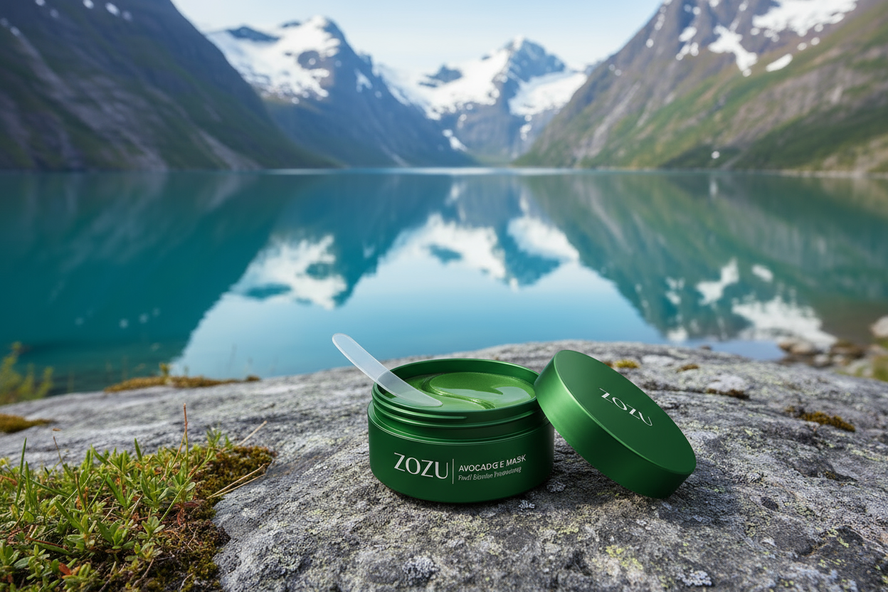 ZOZU Avocado Eye Mask dans les fjords norvégiens - avec couvercle